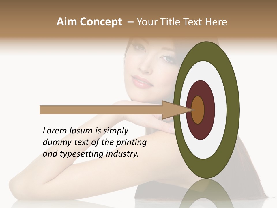 Sexy White Background Hair PowerPoint Template