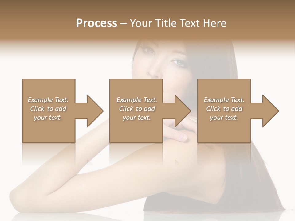 Sexy White Background Hair PowerPoint Template