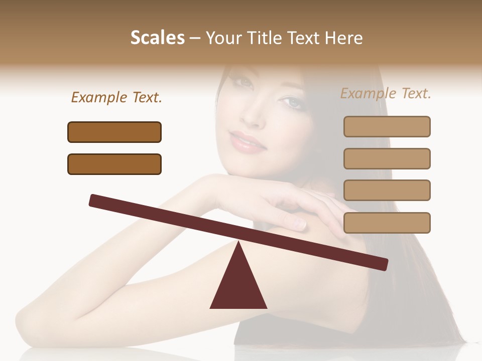 Sexy White Background Hair PowerPoint Template