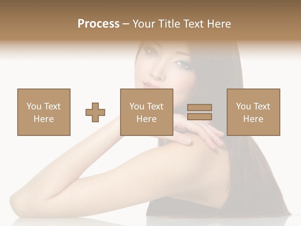 Sexy White Background Hair PowerPoint Template