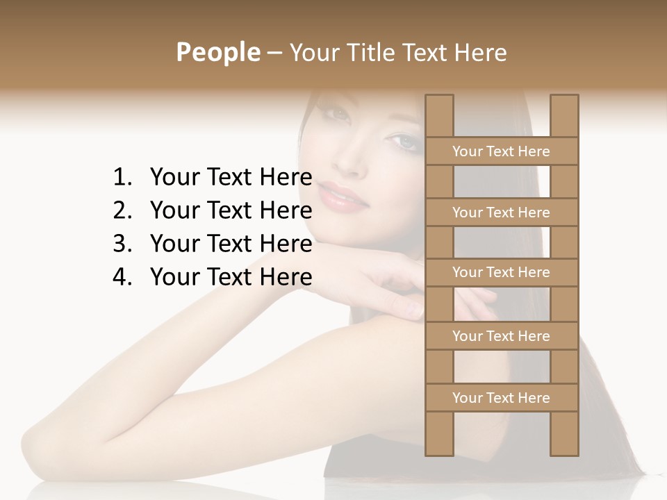 Sexy White Background Hair PowerPoint Template