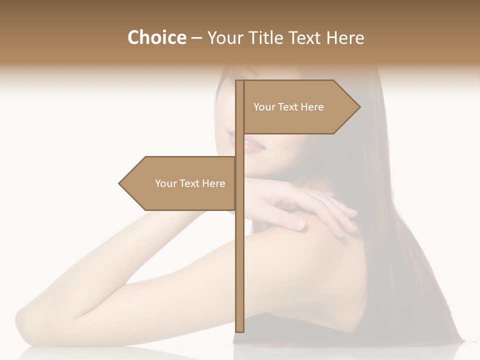 Sexy White Background Hair PowerPoint Template