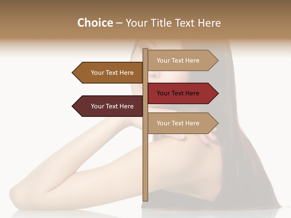 Sexy White Background Hair PowerPoint Template