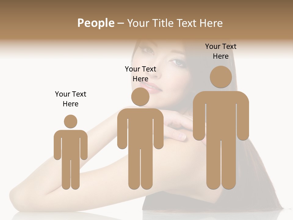 Sexy White Background Hair PowerPoint Template