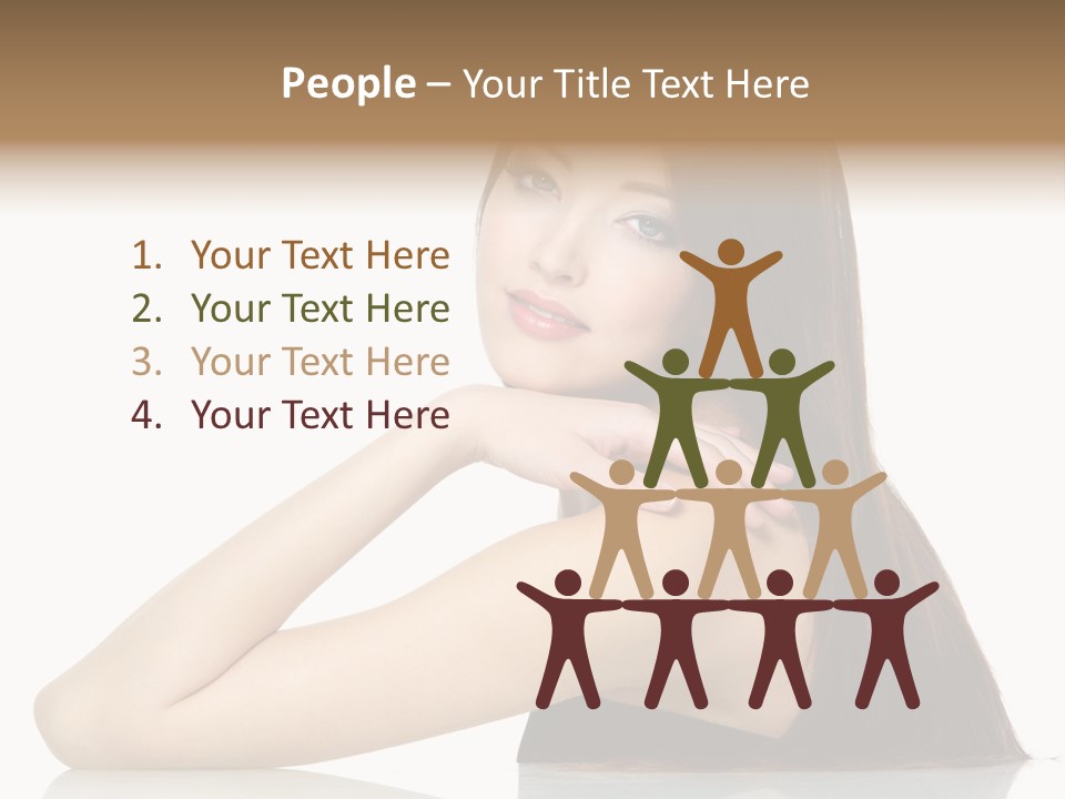 Sexy White Background Hair PowerPoint Template