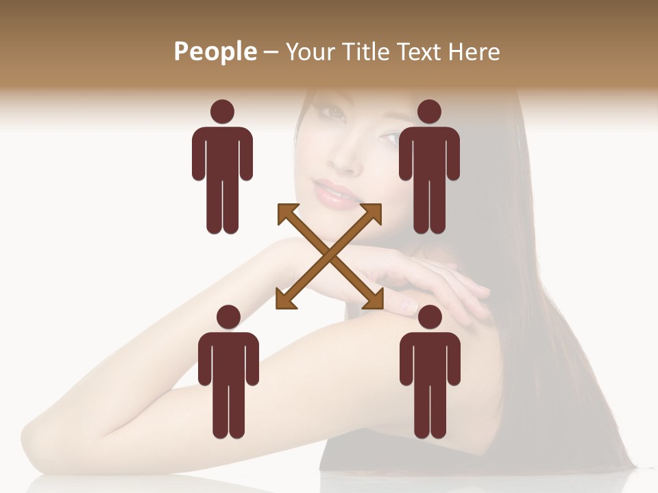 Sexy White Background Hair PowerPoint Template