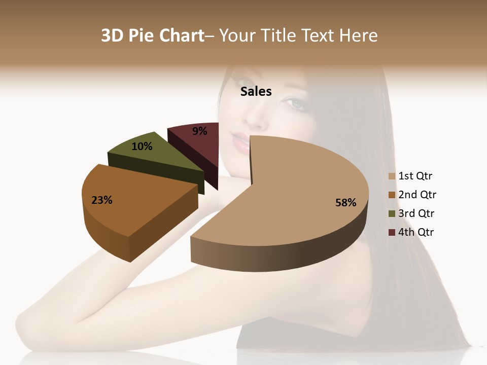 Sexy White Background Hair PowerPoint Template