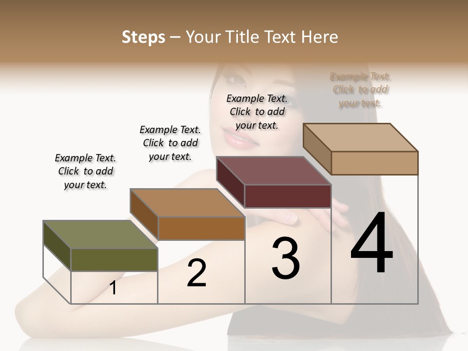 Sexy White Background Hair PowerPoint Template