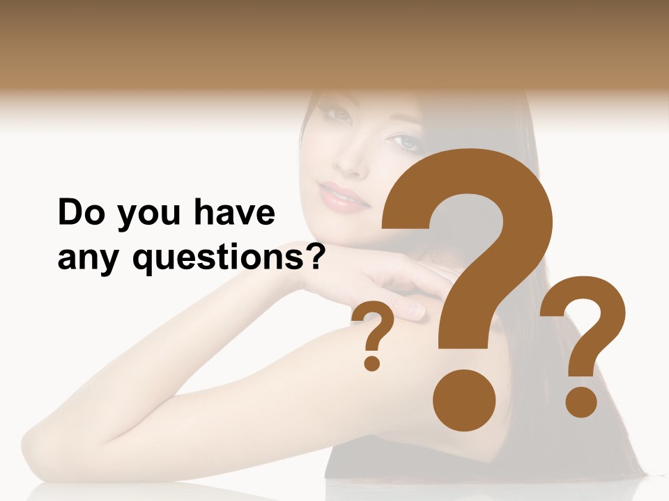 Sexy White Background Hair PowerPoint Template