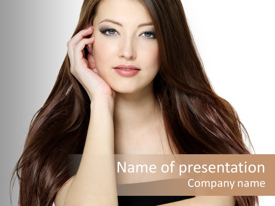 Pretty Glamour Young Woman PowerPoint Template