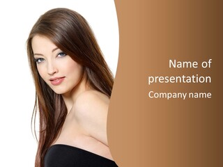 Vertical Brunette Portrait PowerPoint Template