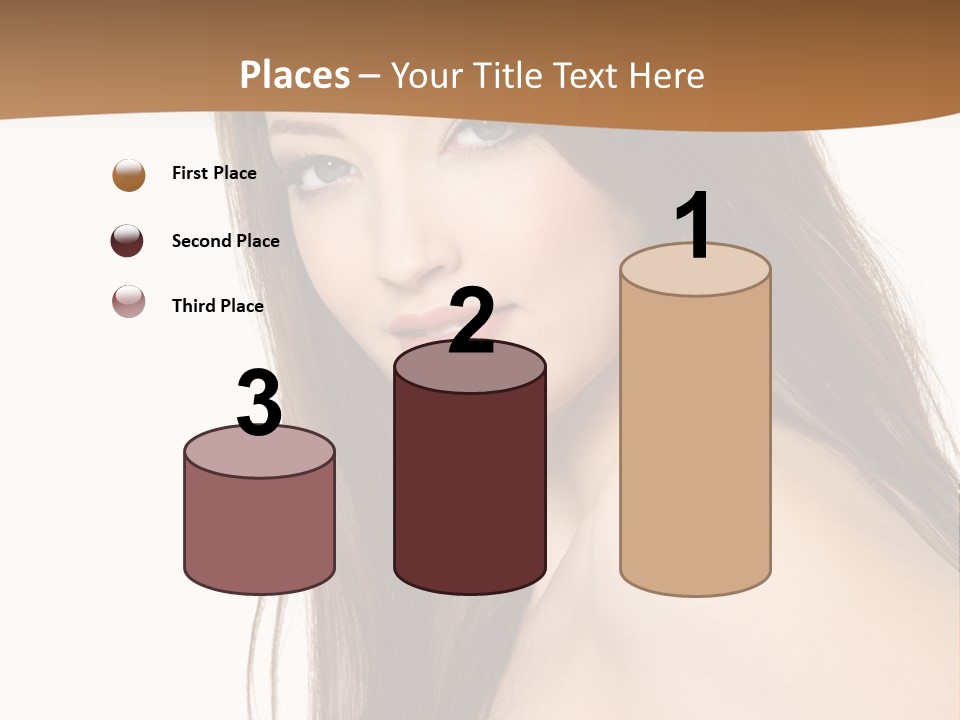 Vertical Brunette Portrait PowerPoint Template