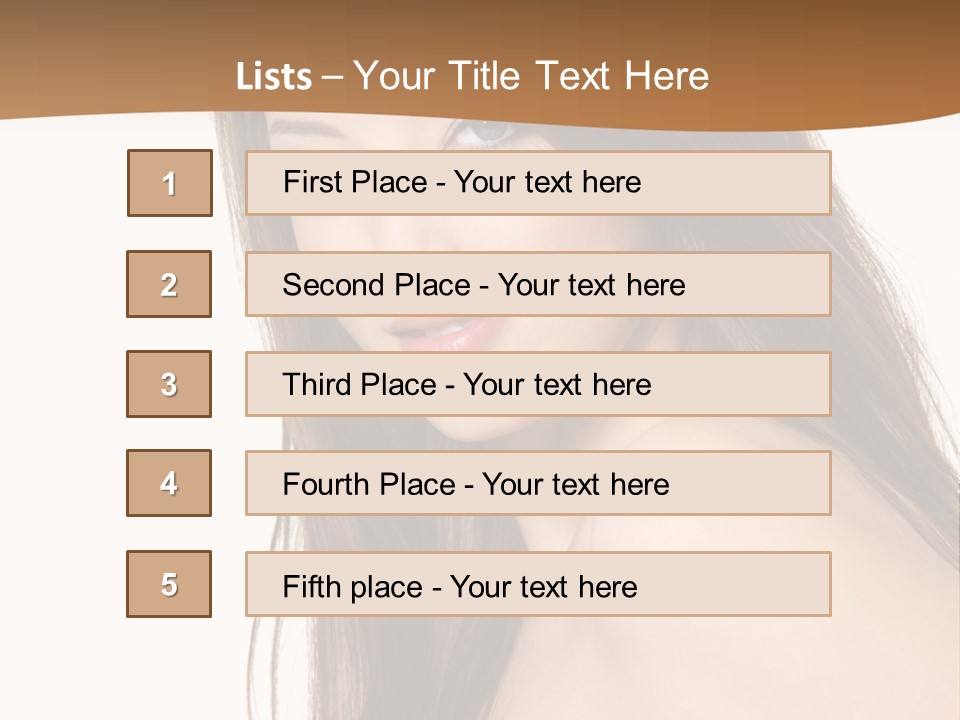 Vertical Brunette Portrait PowerPoint Template