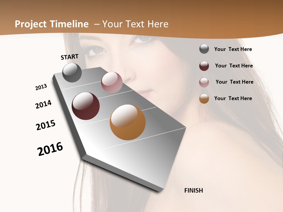 Vertical Brunette Portrait PowerPoint Template