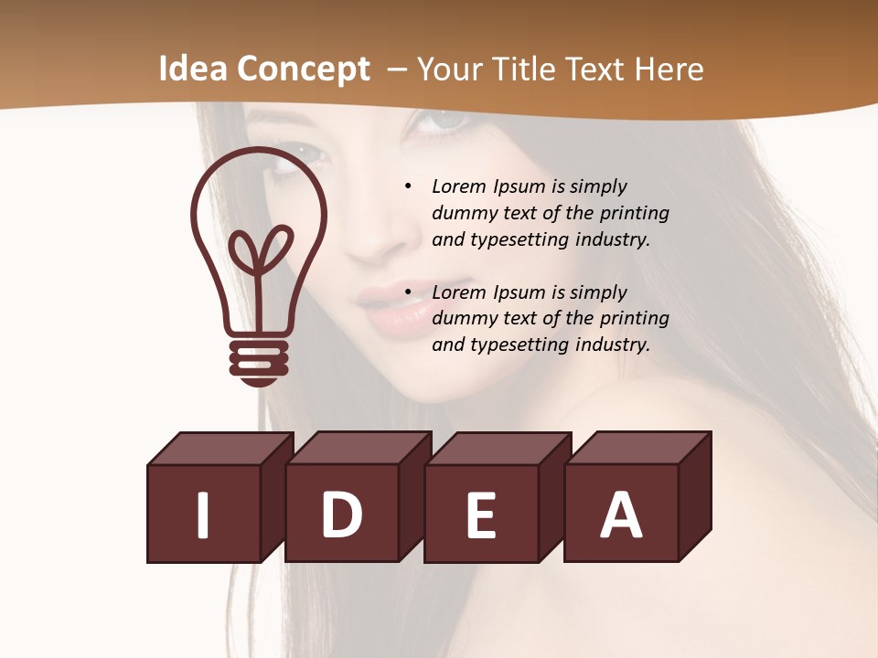 Vertical Brunette Portrait PowerPoint Template