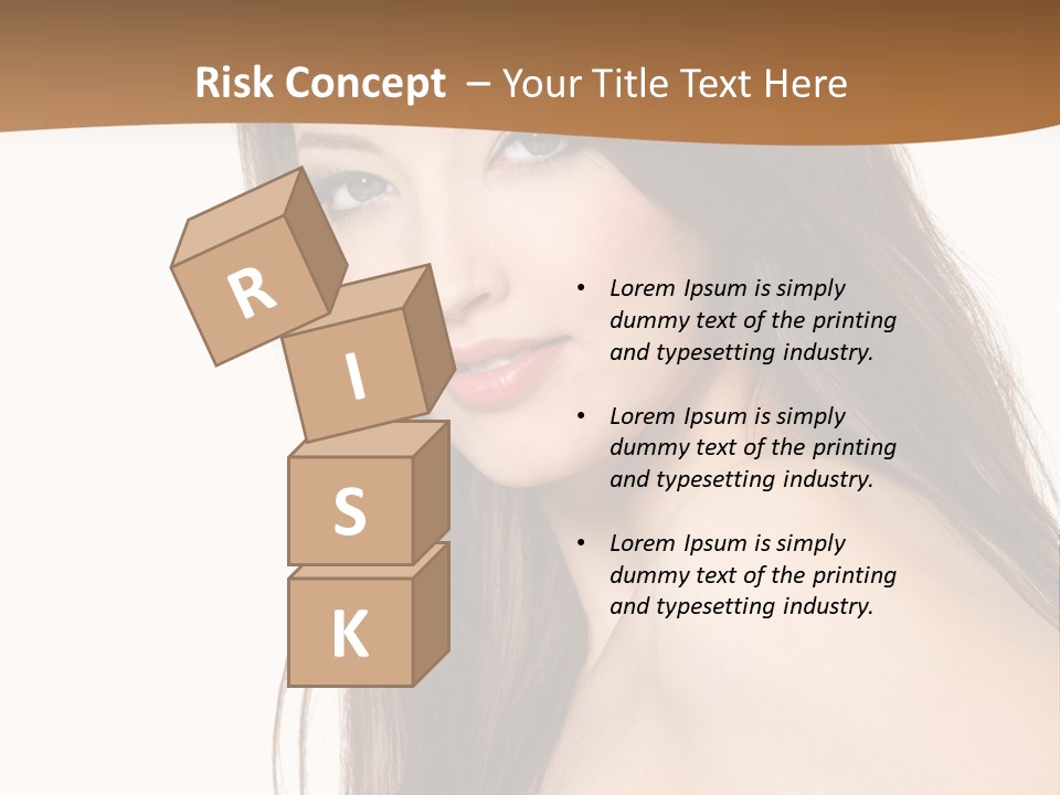 Vertical Brunette Portrait PowerPoint Template