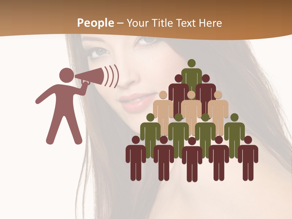 Vertical Brunette Portrait PowerPoint Template