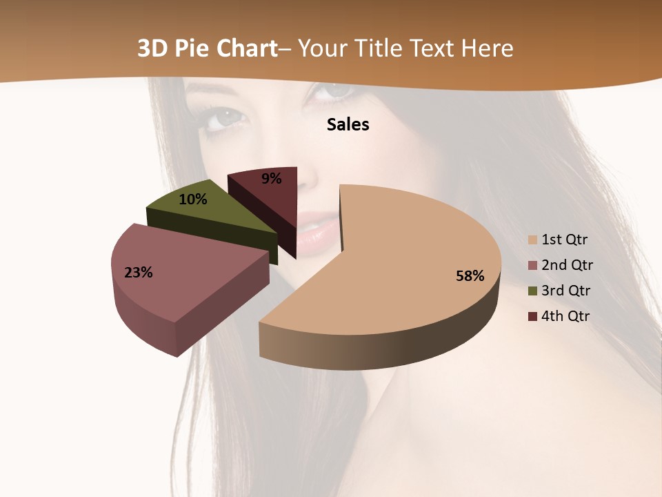 Vertical Brunette Portrait PowerPoint Template