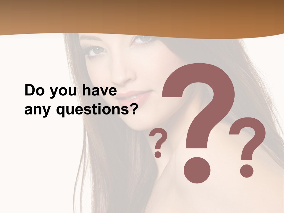 Vertical Brunette Portrait PowerPoint Template