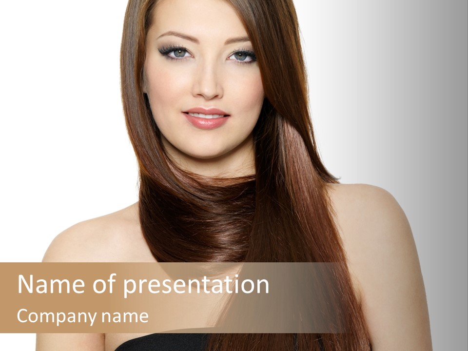 Woman Isolated Cute PowerPoint Template