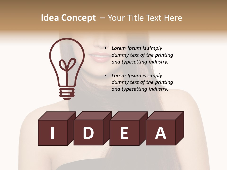 Woman Isolated Cute PowerPoint Template