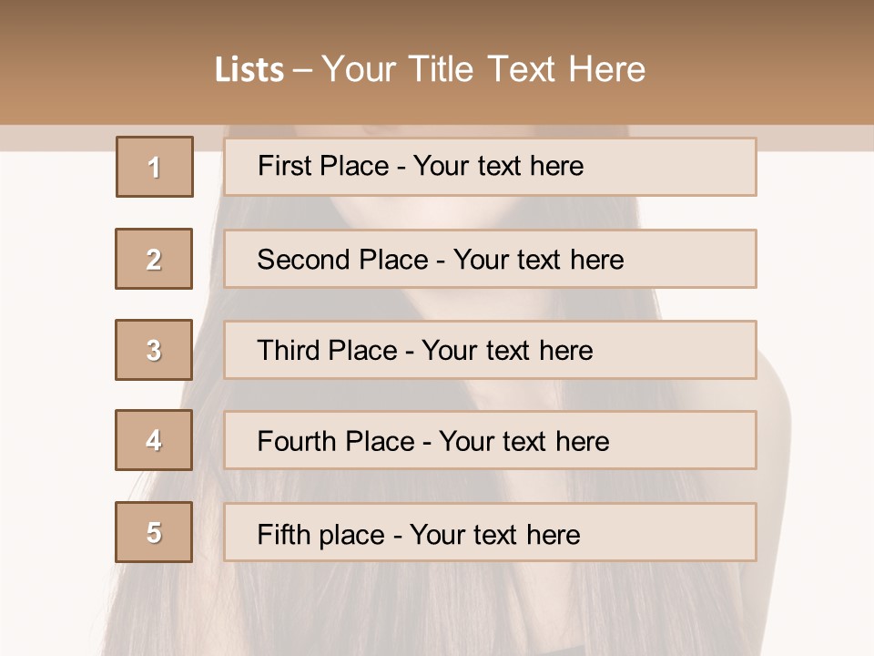 Girl Face Vertical PowerPoint Template