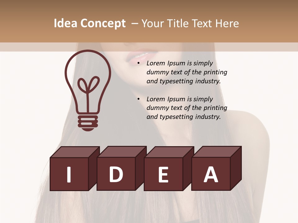 Girl Face Vertical PowerPoint Template