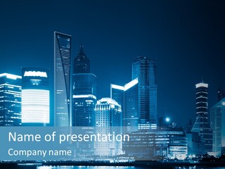 Cityscape Oriental Office PowerPoint Template