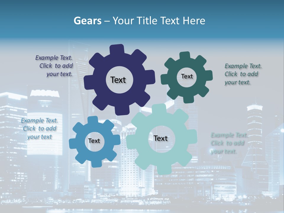 Cityscape Oriental Office PowerPoint Template