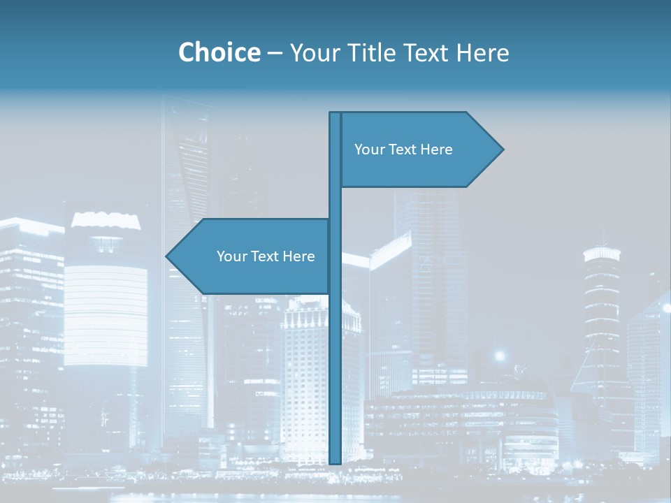 Cityscape Oriental Office PowerPoint Template