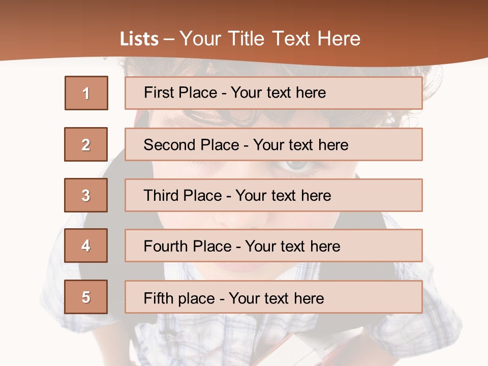 Rucksack Youth White PowerPoint Template