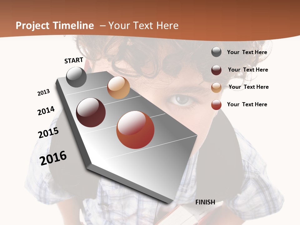 Rucksack Youth White PowerPoint Template