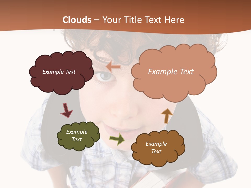 Rucksack Youth White PowerPoint Template