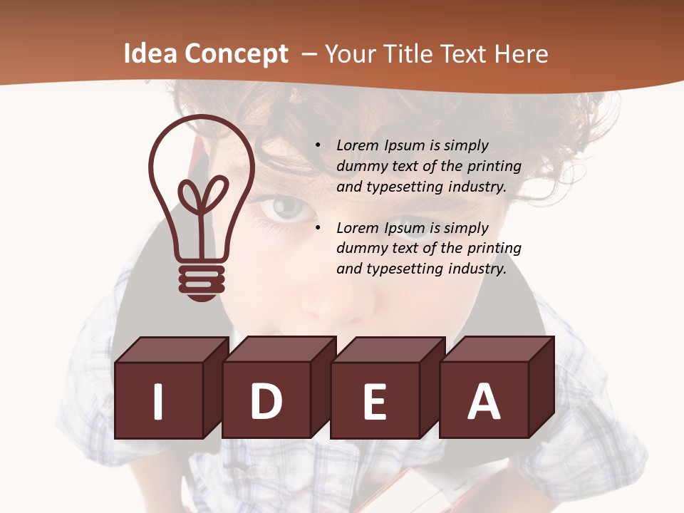 Rucksack Youth White PowerPoint Template