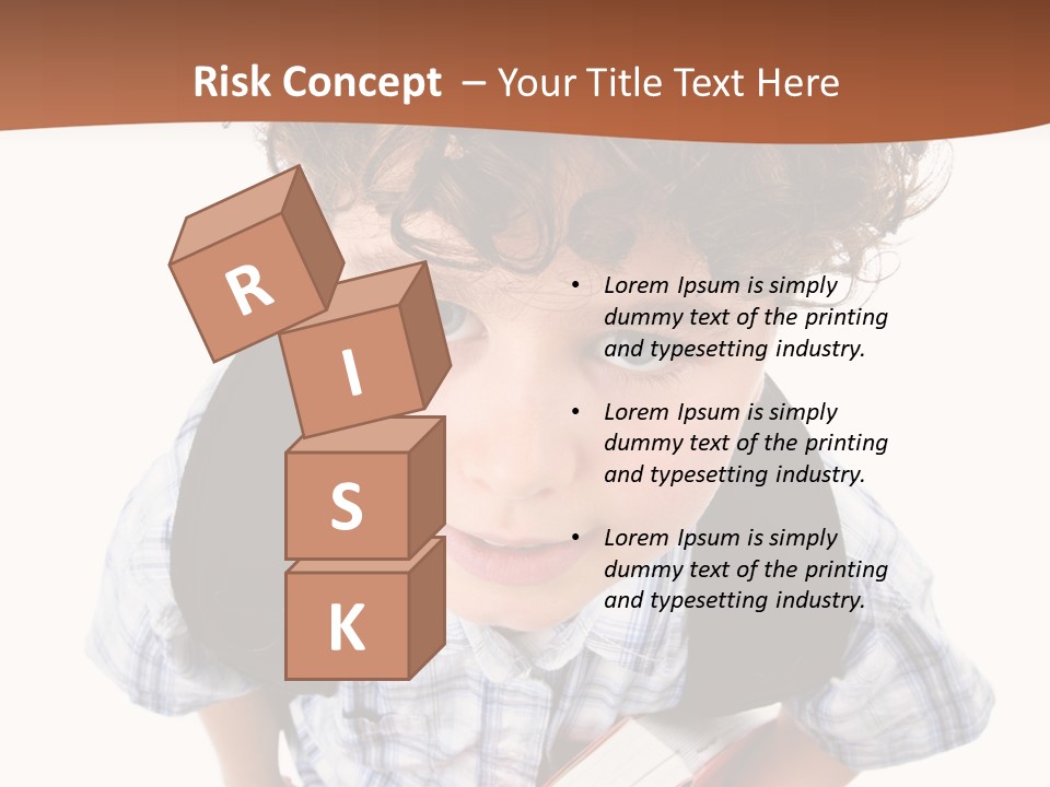 Rucksack Youth White PowerPoint Template