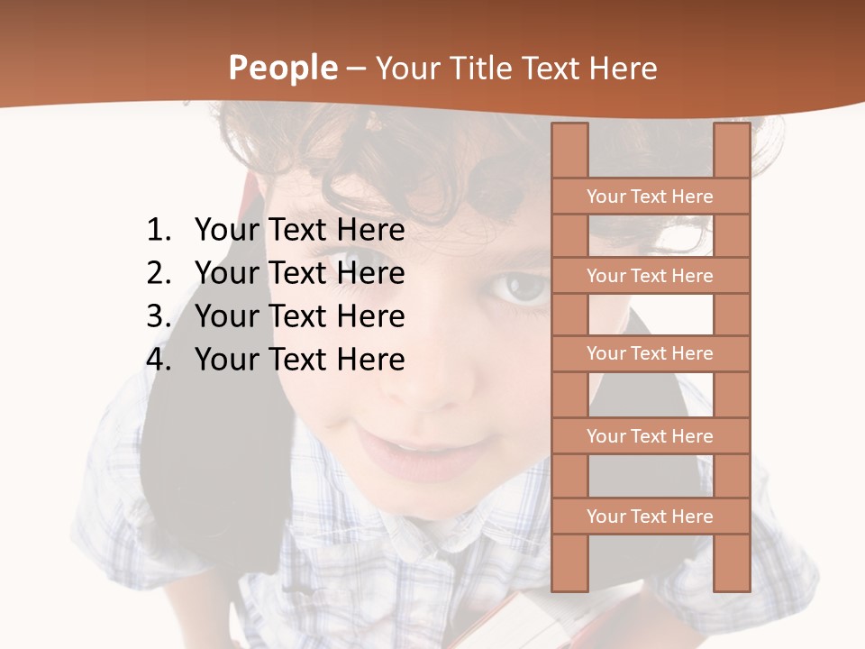 Rucksack Youth White PowerPoint Template