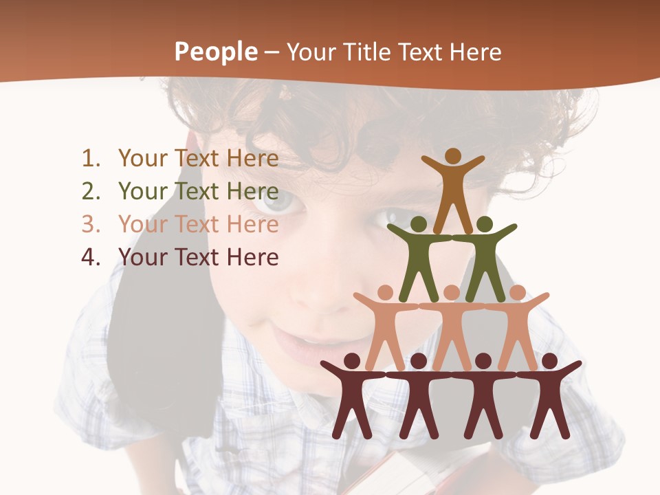 Rucksack Youth White PowerPoint Template