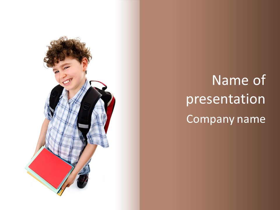 Education Schoolboy Pupil PowerPoint Template