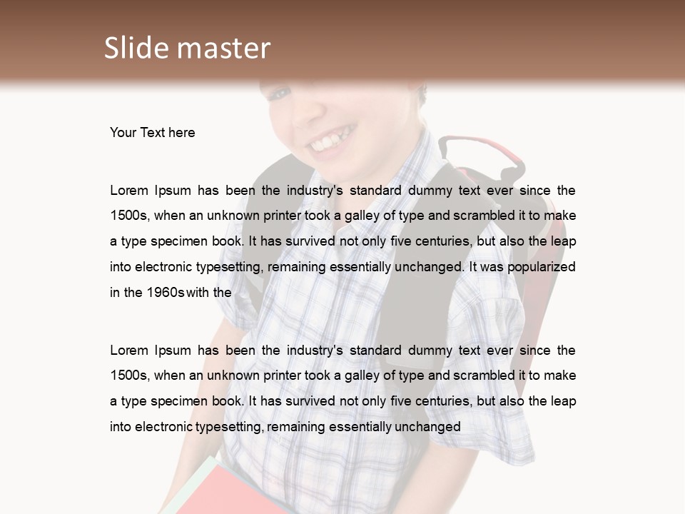 Education Schoolboy Pupil PowerPoint Template