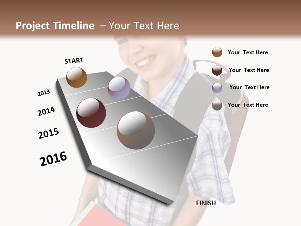 Education Schoolboy Pupil PowerPoint Template