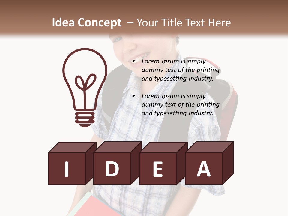 Education Schoolboy Pupil PowerPoint Template