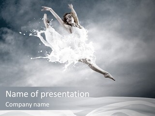 Mid Air Ballerina Attractive PowerPoint Template
