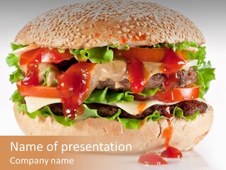 Burger Sandwich Meat PowerPoint Template
