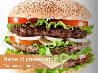 Hamburger Cheeseburger Meal PowerPoint Template