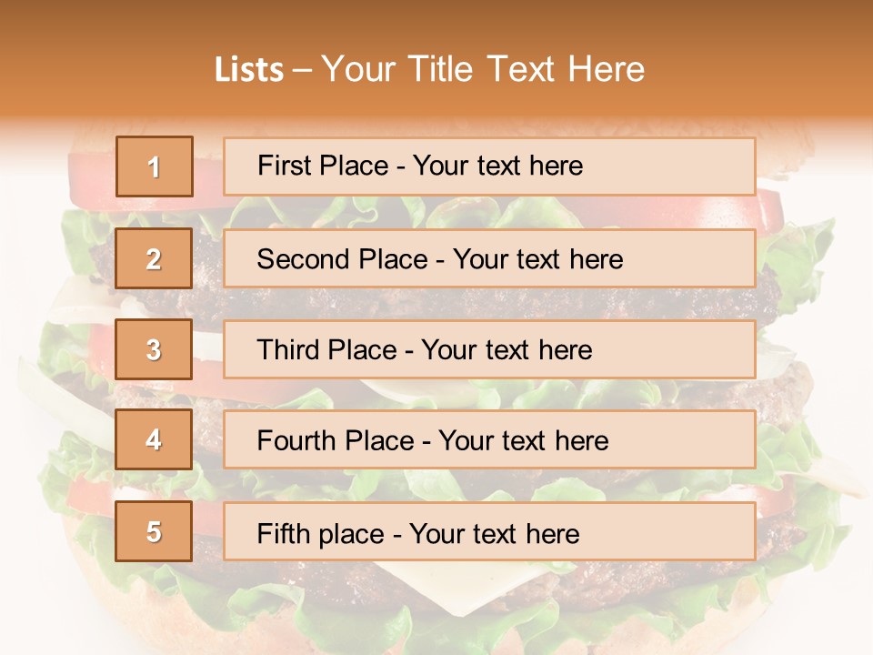 Hamburger Cheeseburger Meal PowerPoint Template