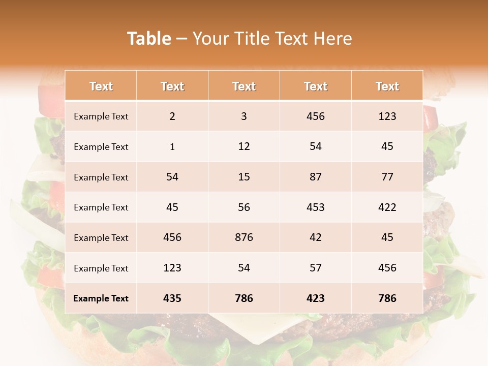 Hamburger Cheeseburger Meal PowerPoint Template