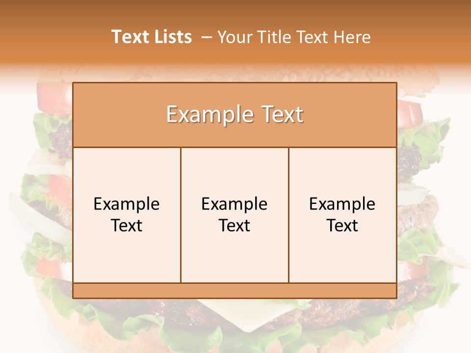 Hamburger Cheeseburger Meal PowerPoint Template