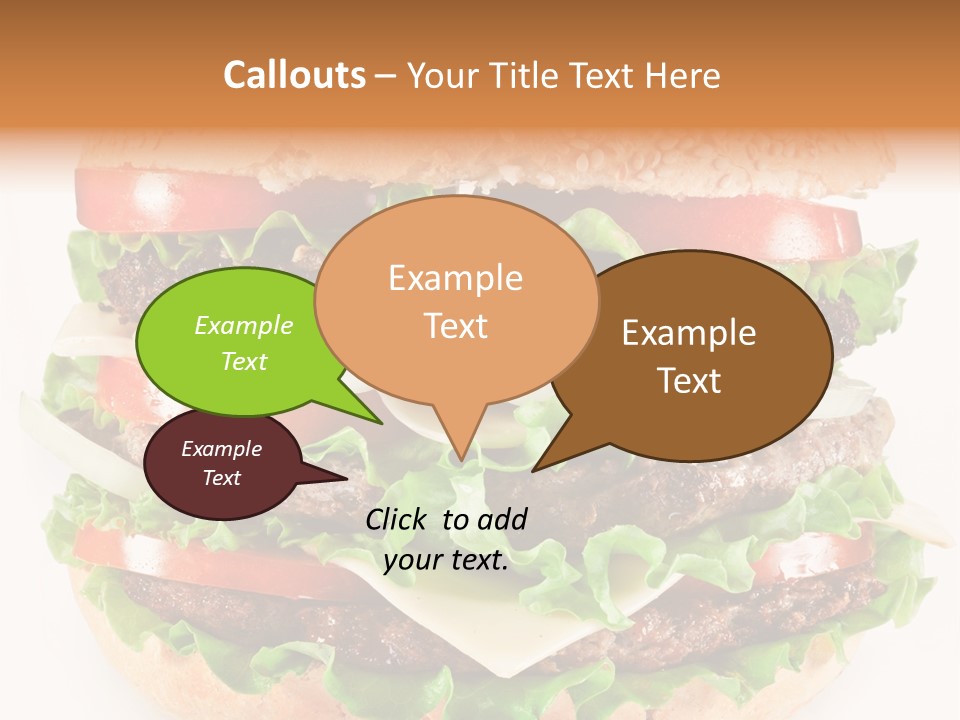 Hamburger Cheeseburger Meal PowerPoint Template