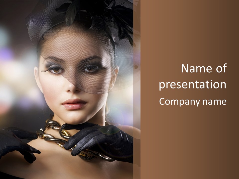 Bokeh Brunette Beautiful PowerPoint Template