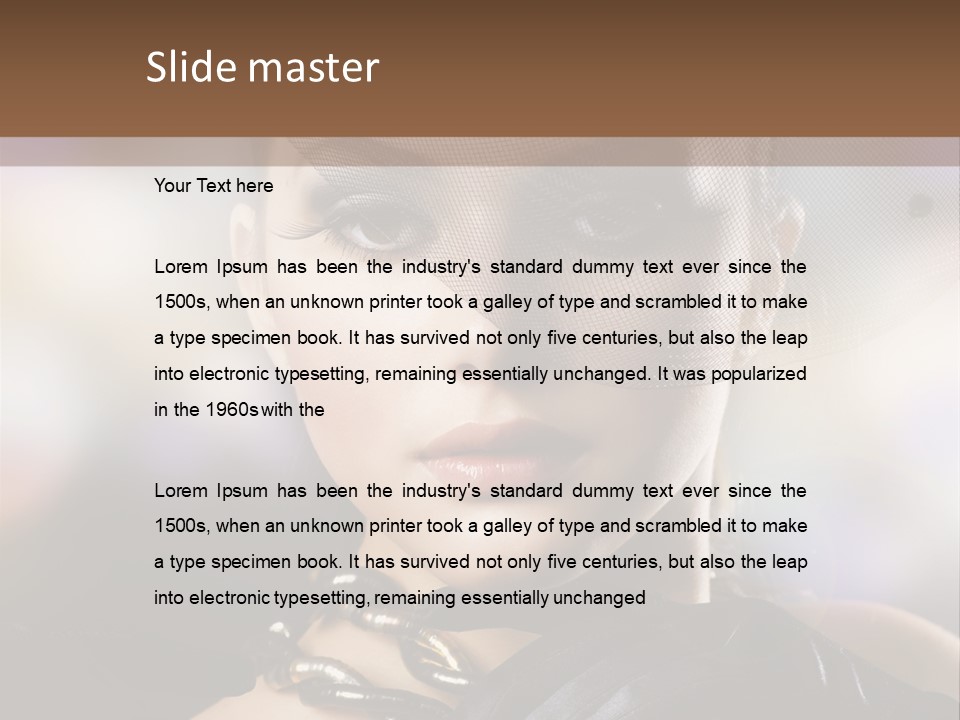 Bokeh Brunette Beautiful PowerPoint Template